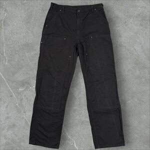 Carhartt B136 BLK Duck Canvas Double Front Carpenter Pant - 36x34 (Actual 36x33)